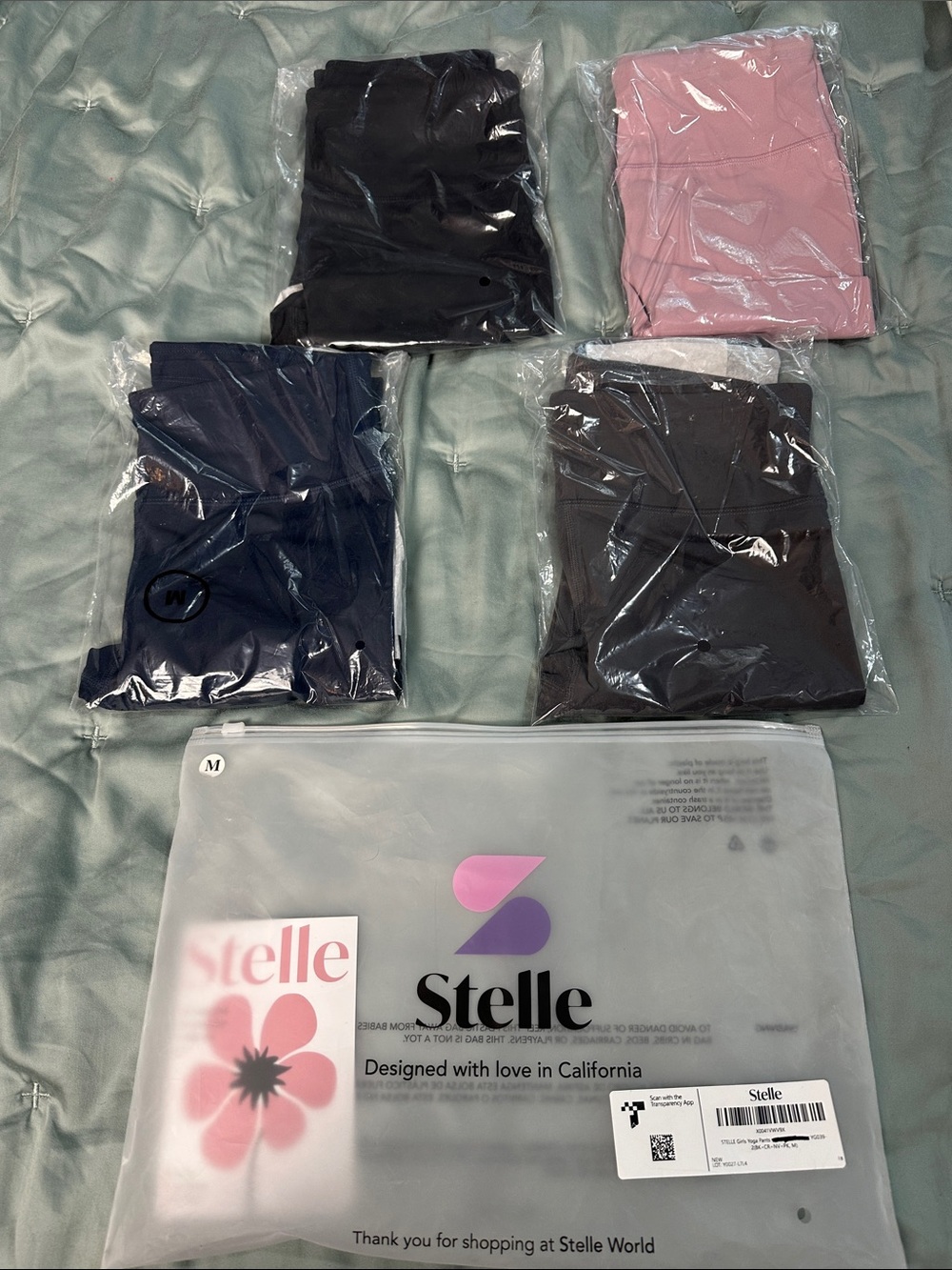 Stelle Girls Yoga Pants- Black,Blue,Gray,Pink